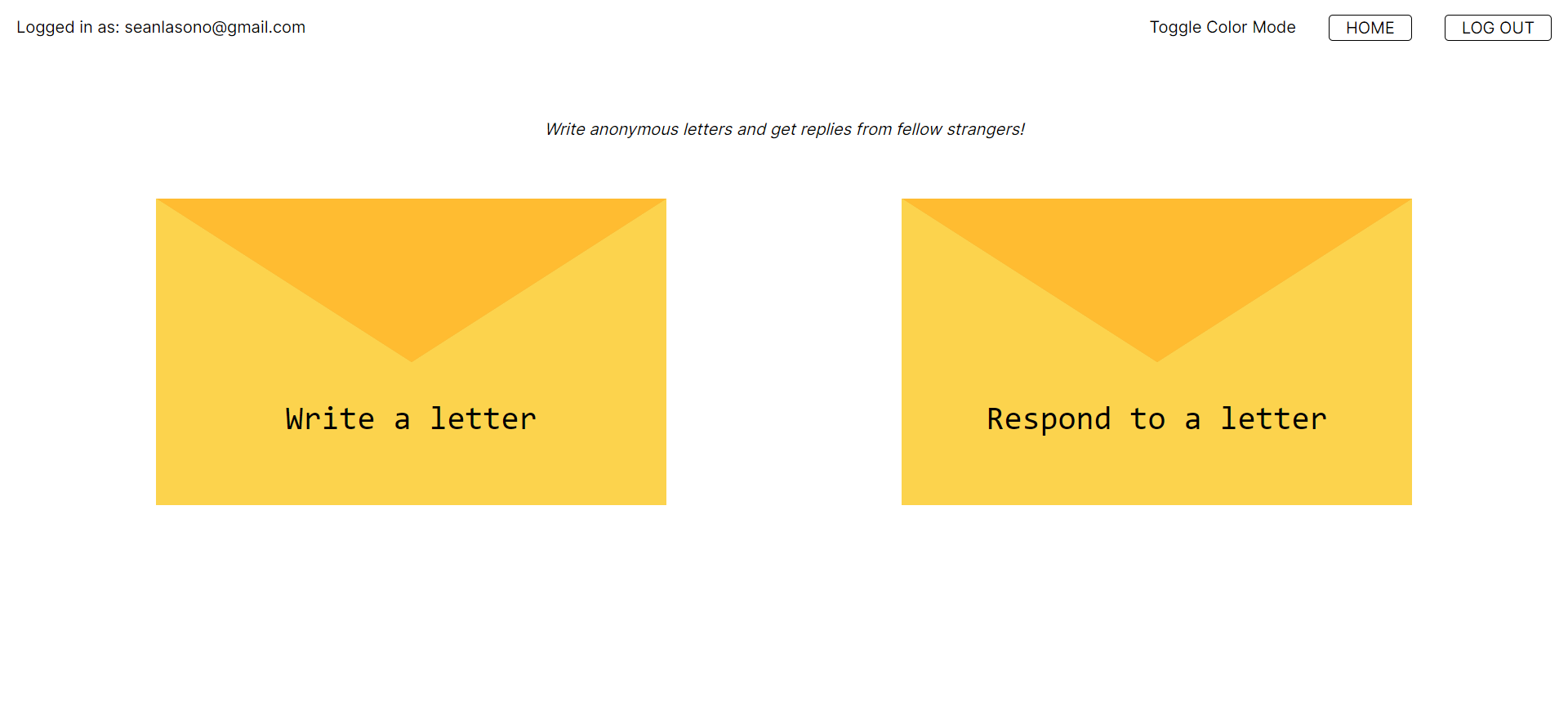 Dear Stranger home page